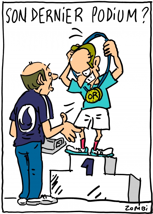 webzine,bd,zébra,gratuit,fanzine,bande-dessinée,caricature,emmanuel macron,podium,champion,trêve,jeux olympiques,médaille,or,dessin,presse,satrique,zombi