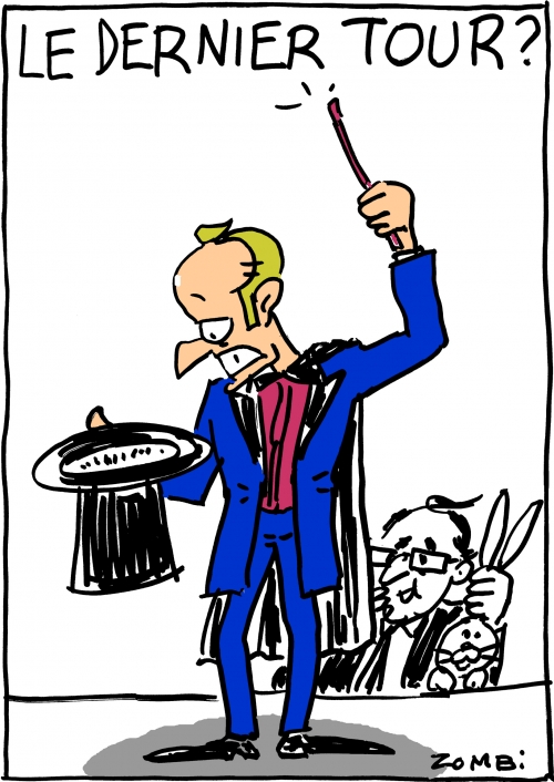 webzine,bd,zébra,fanzine,bande-dessinée,caricature,emmanuel macron,législatives,2024,tour,magicien,françois hollande,dessin,presse,satirique,zombi