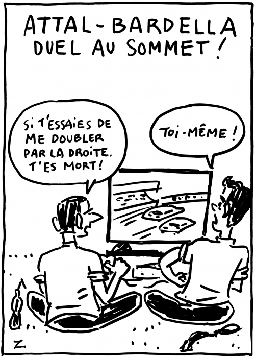 webzine,bd,zébra,caricature,dessin,presse,fanzine,jordan bardella,gabriel attal,débat,européennes,2024,satirique,zombi